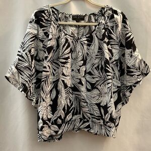 Lane Bryant Crop Top Blouse Black/White 26